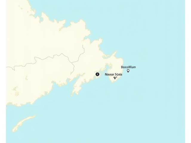 Placeholder map of Nova Scotia fishing regions with points of interest